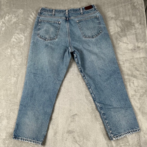 Vintage LL Bean Double L Classic Fit Flannel Lined Blue Jeans Men Sz 34x28 - Picture 3 of 12